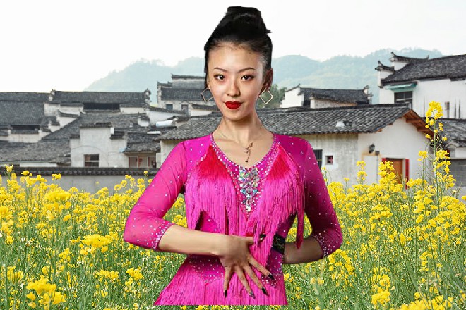 若依一纵身，踩着轻功，轻飘飘地落到了中间的石台上面